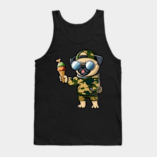 Cool Pug in Camo - Stylish Summer Design Tank Top